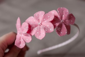 Haarreif, Blumen, rosa, 6,5cm 