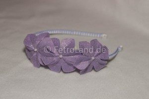 Haarreif, Blumen, flieder, 6,5cm   