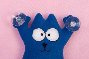 Katze aus Fleece, blau