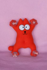 Katze aus Fleece, orange